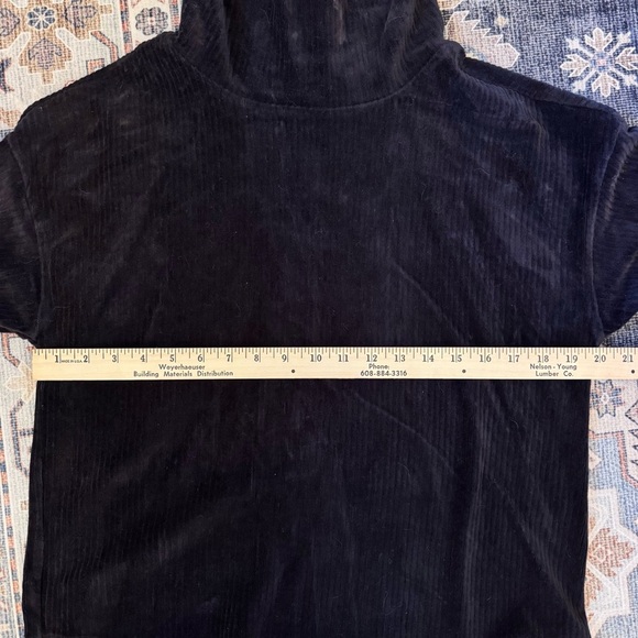 Bar III Black Corduroy Ribbed Velvet Turtleneck Pullover Sweater Size Large - Picture 8 of 10
